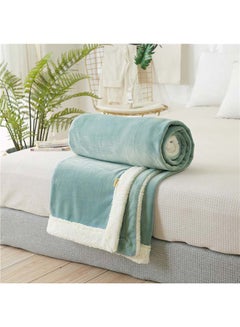 Buy Modern Solid Color Thick Blanket cotton Green 150x200cm in Saudi Arabia