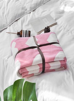 اشتري بطانية ناعمة وبتصميم مزين برسومات قلوب لطيفة كرتونية cotton وردي 110x130سم في السعودية