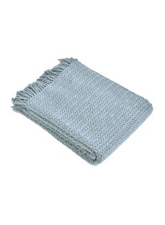 Buy Tassels Decor Cozy Blanket Cotton Grey One Size in UAE