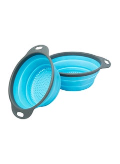 Buy 2-Piece Collapsible Strainer Set Blue/Grey in Egypt