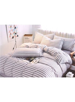 Buy 6-Piece  Duvet Cover Set Grey/White 220x240centimeter in UAE