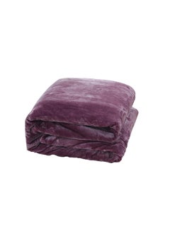 Buy Soft Thicken Comfortable Bed Blanket Cotton Purple 200x230cm in Saudi Arabia