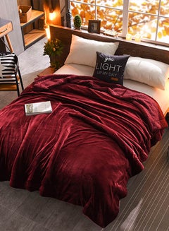 Buy Brief Style Thick Warm Bed Blanket cotton Red 150x200cm in UAE