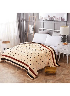 Buy Striped Pattern Bed Blanket cotton Brown 1.8meter in Saudi Arabia