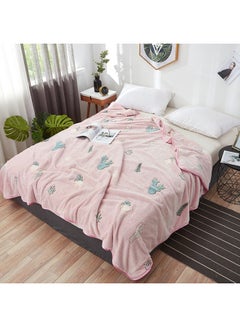 Buy Cactus Jacquard Soft Blanket cotton Pink 200x230cm in UAE