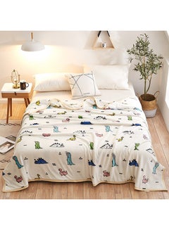 Buy Cartoon Animal Printed Comfort Blanket Cotton White 150x200centimeter in UAE