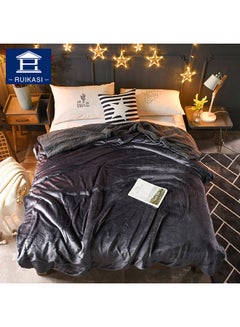 Buy Double Side Soft Blanket cotton Black 200x230cm in Saudi Arabia