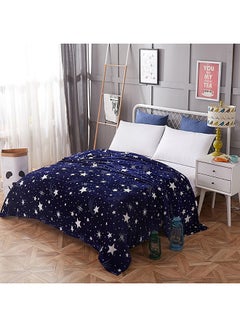 Buy Star Pattern Breathable Comfortable Blanket cotton Blue 150x200cm in UAE
