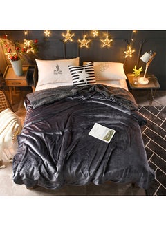 Buy Retro Style Durable Soft Blanket Cotton Black 200x230cm in UAE