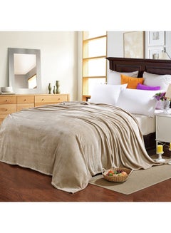 Buy Solid Color Soft Blanket cotton Brown 150x200cm in UAE