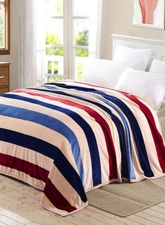 Buy Modern Striped Pattern Winter Blanket cotton Multicolour 150x200cm in UAE