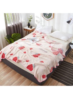 Buy Strawberry Pattern Soft Cozy Blanket polyester Multicolour 150x200cm in Saudi Arabia