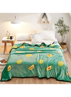 Buy Fruits Pattern Comfort Blanket cotton Green 150x200cm in UAE