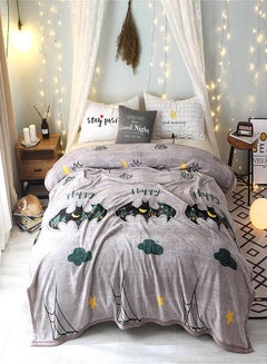 Buy Bat Pattern Home Blanket cotton Grey 150x200cm in UAE