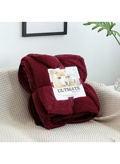 Buy Solid Color Soft Blanket cotton Red 200x230cm in UAE