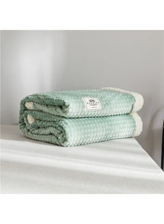 Buy Double Layer Casual Blanket cotton Green 150x200cm in Saudi Arabia