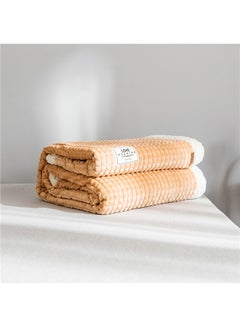 Buy Double Layer Casual Blanket cotton Orange 150x200cm in UAE