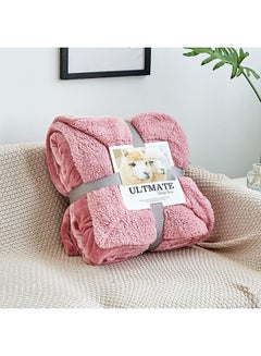 Buy Solid Color Soft Blanket cotton Pink 200x230cm in Saudi Arabia