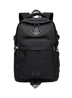 Buy Fashion Large Capacity School Backpack With USB Charger Black in Saudi Arabia