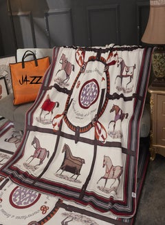 Buy Classic Horse Pattern Cool Soft Blanket Cotton Multicolour 150x200centimeter in UAE