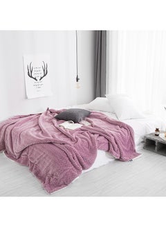 Buy Double Sides Soft Bed Blanket cotton Purple 150x200cm in Saudi Arabia