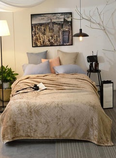 Buy Modern Simple Style Warm Blanket Cotton Beige 150x200cm in UAE