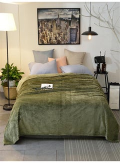 Buy Modern Simple Style Warm Blanket cotton Green 150x200cm in UAE