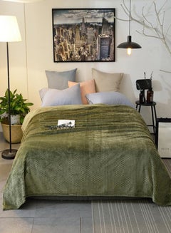 Buy 1 Pc Blanket Modern Simple Style Warm Bed Lining cotton Green 200x230cm in Saudi Arabia