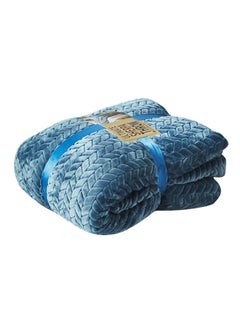 Buy Double-Layer Thick Warm Sleeping Blanket Cotton Blue in Saudi Arabia