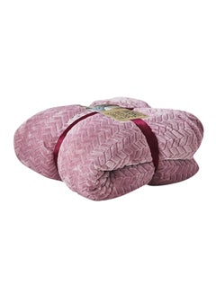 Buy Double-Layer Thick Warm Sleeping Blanket Cotton Pink in Saudi Arabia