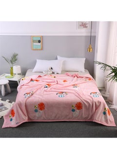 Buy Flannel Thick Blanket Pink in Saudi Arabia