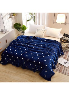 Buy Printed Warm Blanket Blue in Saudi Arabia