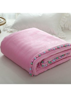 Buy Colorful Balls Decor Soft Blanket cotton Pink 150x200cm in UAE