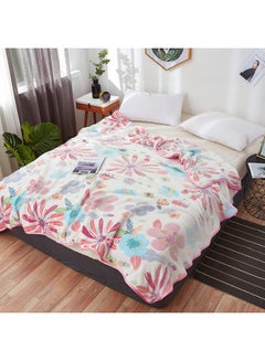 Buy Flower Pattern Cozy Multi-Functional Blanket polyester Multicolour 120x200cm in Saudi Arabia