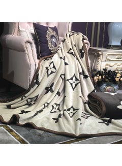 Buy Flower Pattern Simple Cozy Throw Blanket Cotton White 150x200centimeter in UAE