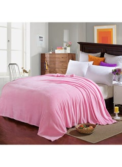 Buy Solid Color Thick Blanket cotton Pink 120x200cm in Saudi Arabia