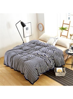 Buy Soft Thicken Striped Blanket Cotton Multicolour 120x200cm in UAE