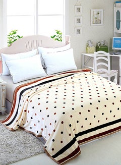 Buy Round Dot Print Soft Blanket cotton Multicolour 120x200cm in UAE