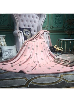 Buy Heart Pattern Cozy Rectangle Blanket cotton Pink 150x200cm in Saudi Arabia