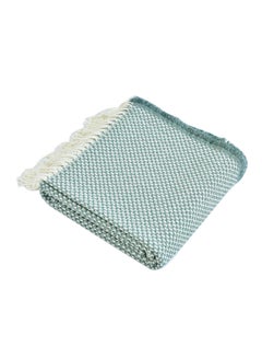 Buy Knitted Throw Blanket polyester Blue 130x200cm in Saudi Arabia