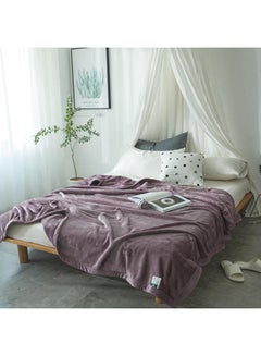 Buy Solid Color Comfy Soft Cozy Sleeping Blanket cotton Purple 200x230cm in Saudi Arabia