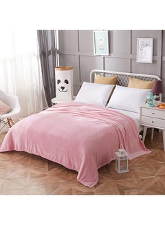 Buy Soft Solid Color Thick Blanket cotton Pink 120x200cm in UAE