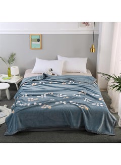 Buy Plant Pattern Flannel Blanket cotton Multicolour 180x230cm in Saudi Arabia