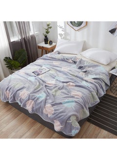 Buy Leaves Pattern Cozy Soft Blanket polyester Multicolour 120x200cm in Saudi Arabia