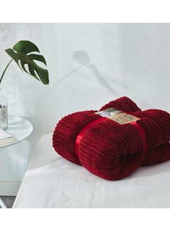 Buy Magic Strip Double Layer Blanket cotton Red 150x200cm in UAE
