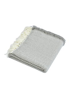 Buy Modern Graceful Tassel Cozy Knitted Blanket Polyester Grey 130x200cm in Saudi Arabia