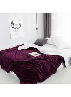 Buy Rectangular Double Layer Comfy Blanket Cotton Purple 150x200centimeter in UAE