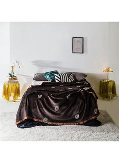 Buy Solid Color Soft Bedding Blanket cotton Dark Brown 150x200cm in Saudi Arabia