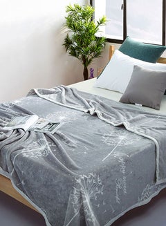 Buy Dandelion Pattern Thicken Supple Blanket cotton Grey 150x200cm in UAE