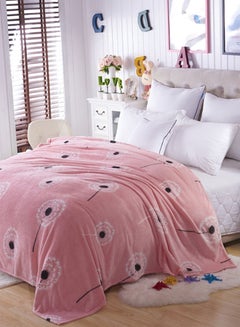 Buy Dandelion Pattern Soft Blanket cotton Pink 200x230cm in UAE